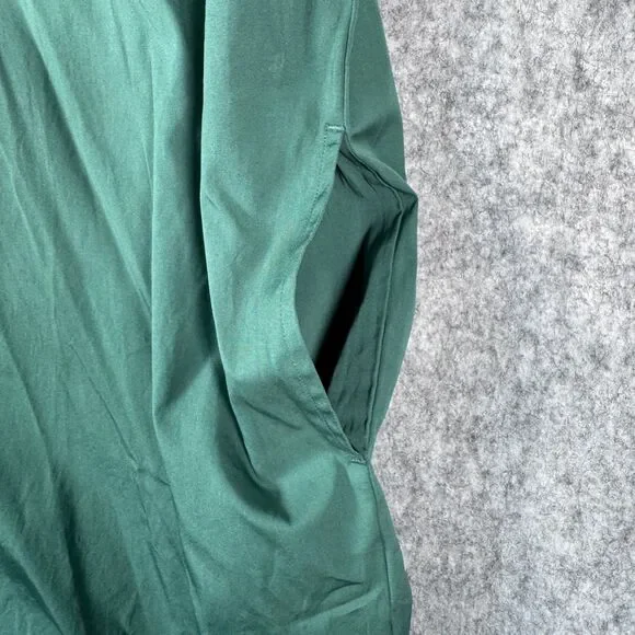 Frank & Eileen TORI Italian Tuxedo Shirtdress Green Cotton S Pockets Oversized - Picture 11 of 12